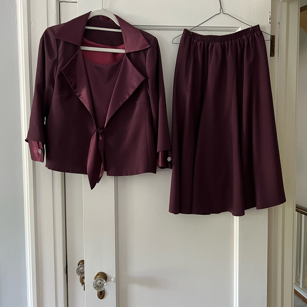 Purple Blouse and Midi Skirt